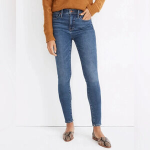 Madewell 10" High-Rise Skinny Blue Jeans Frayed Hem size 26